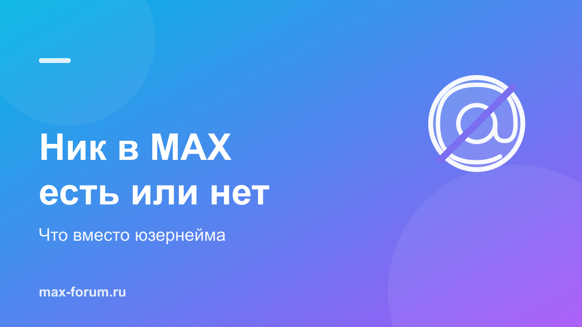 Ник в MAX: есть ли имена пользователей и чем их заменить