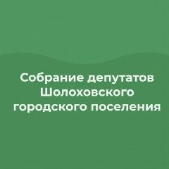 Канал Собрание депутатов Шолоховского г.п в мессенджере MAX — 12 подписчиков
