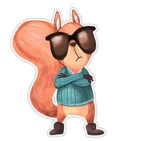 Стикер из набора Белочка