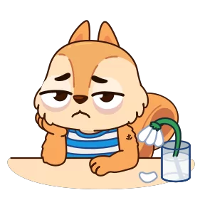 Стикер из набора Белочка