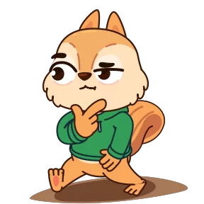 Стикер из набора Белочка