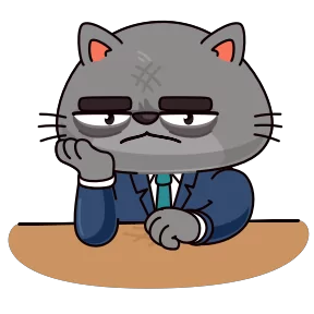 Стикер из набора Бизнес-кот