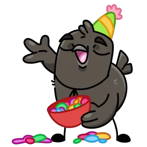 Стикер из набора Галчонок