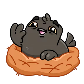 Стикер из набора Галчонок