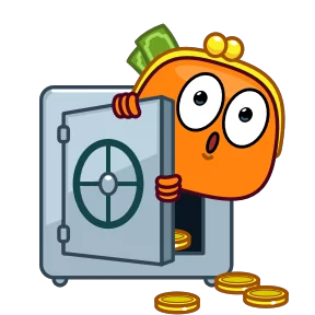 Стикер из набора Кошелёнок