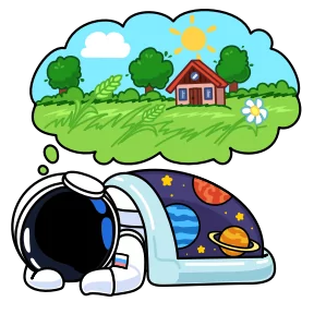 Стикер из набора Космонавт