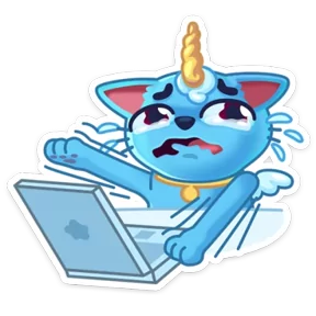 Стикер из набора Кот-единорог