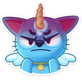 Стикер из набора Кот-единорог