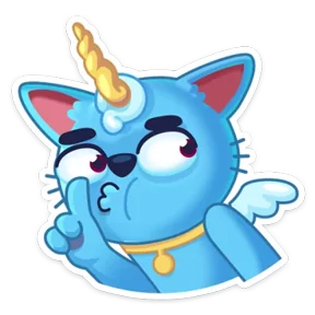 Стикер из набора Кот-единорог