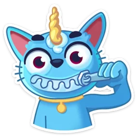 Стикер из набора Кот-единорог