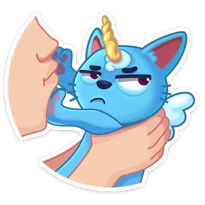 Стикер из набора Кот-единорог