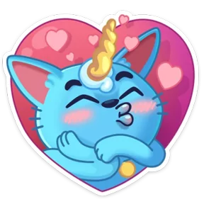 Стикер из набора Кот-единорог