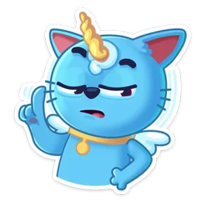 Стикер из набора Кот-единорог