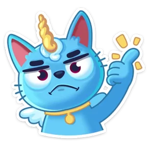 Стикер из набора Кот-единорог