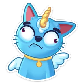Стикер из набора Кот-единорог