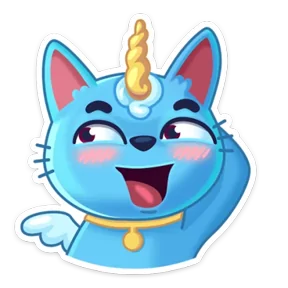 Стикер из набора Кот-единорог