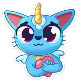 Стикер из набора Кот-единорог