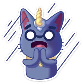 Стикер из набора Кот-единорог