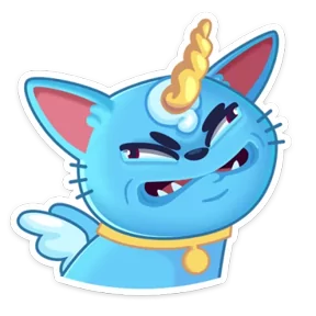 Стикер из набора Кот-единорог