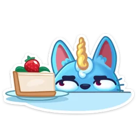 Стикер из набора Кот-единорог