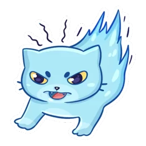 Стикерпак Кот-привидение для мессенджера MAX — 20 стикеров