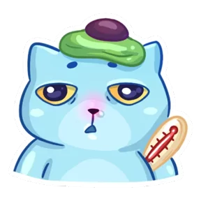 Стикер из набора Кот-привидение