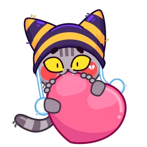 Стикер из набора Котёнок в шапке