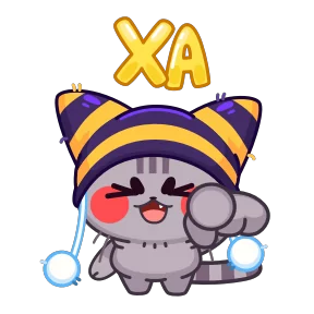 Стикер из набора Котёнок в шапке