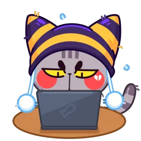 Стикер из набора Котёнок в шапке