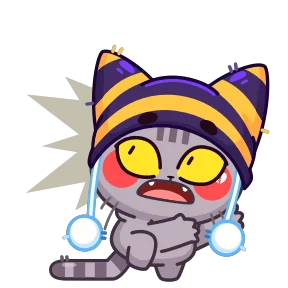 Стикер из набора Котёнок в шапке