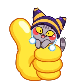 Стикер из набора Котёнок в шапке