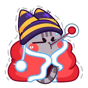 Стикер из набора Котёнок в шапке