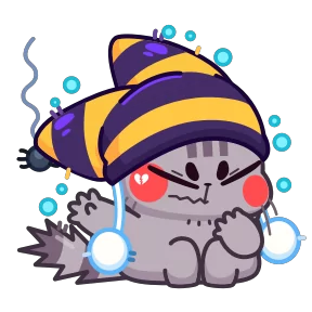 Стикер из набора Котёнок в шапке