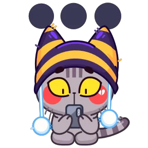 Стикер из набора Котёнок в шапке