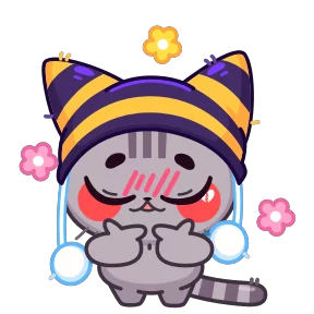 Стикер из набора Котёнок в шапке