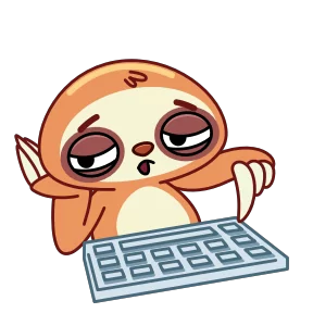 Стикер из набора Ленивец