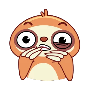 Стикер из набора Ленивец