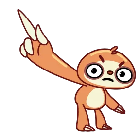 Стикер из набора Ленивец