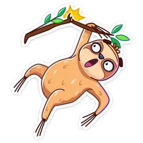 Стикер из набора Ленивец