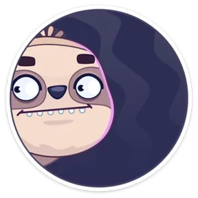 Стикер из набора Ленивец