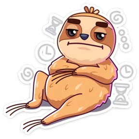 Стикер из набора Ленивец