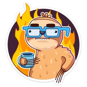 Стикер из набора Ленивец