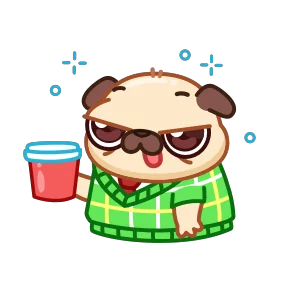 Стикер из набора Мопс