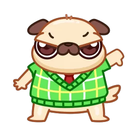 Стикер из набора Мопс