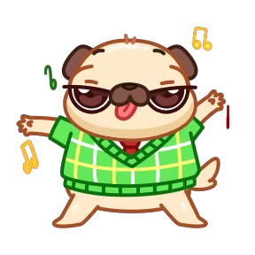 Стикер из набора Мопс