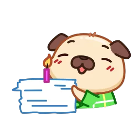 Стикер из набора Мопс