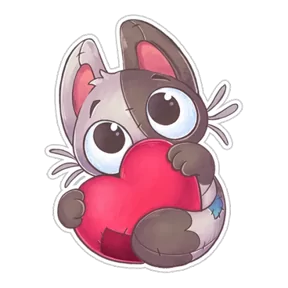 Стикер из набора Плюшевый котик