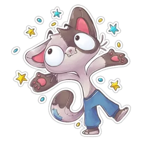 Стикер из набора Плюшевый котик