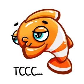 Стикер из набора Рыбка-клоун