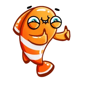 Стикер из набора Рыбка-клоун